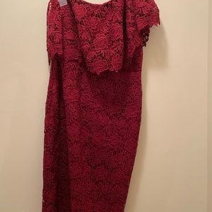 One shoulder lace dress